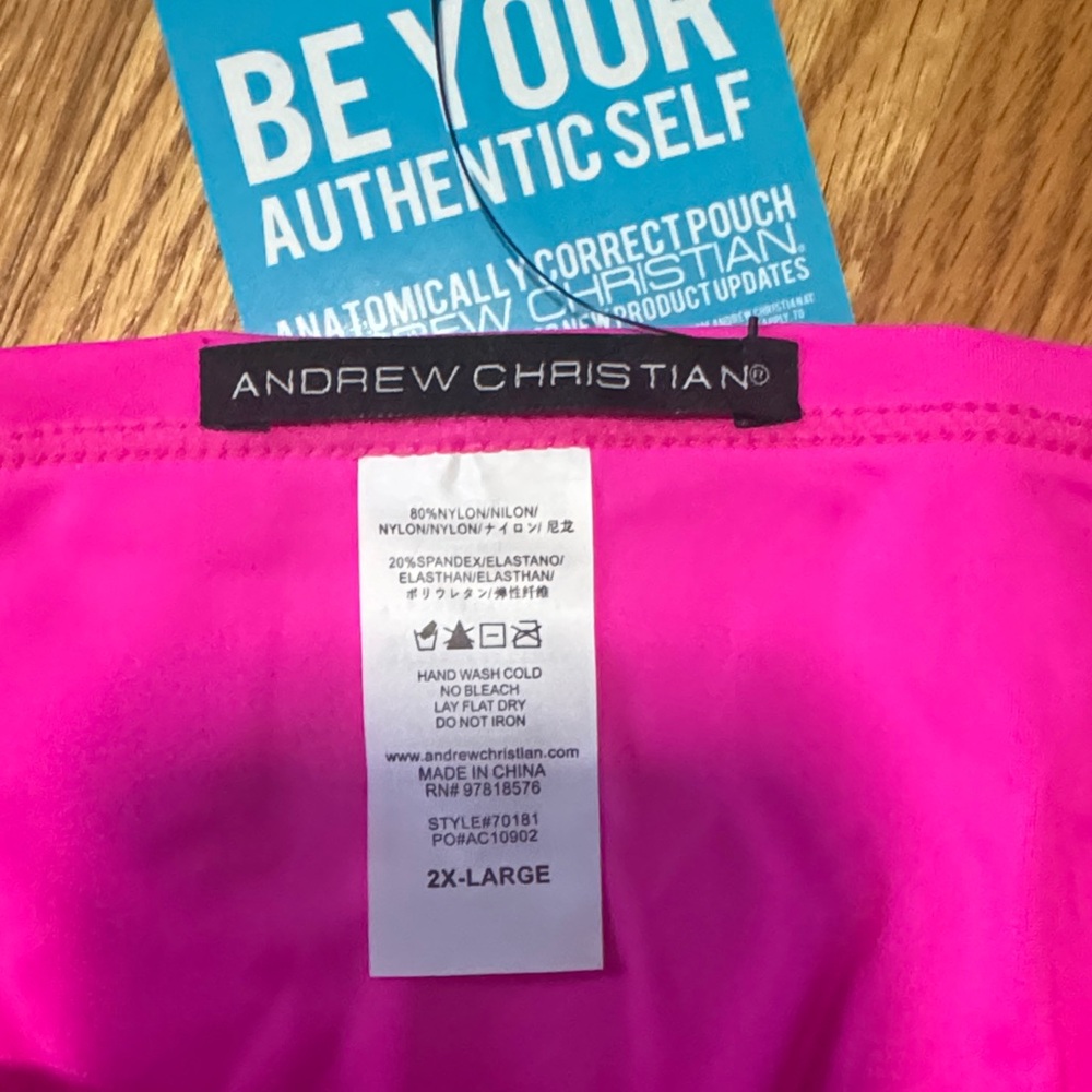 Andrew Christian Pink Swim Briefs - Picture 3 of 4